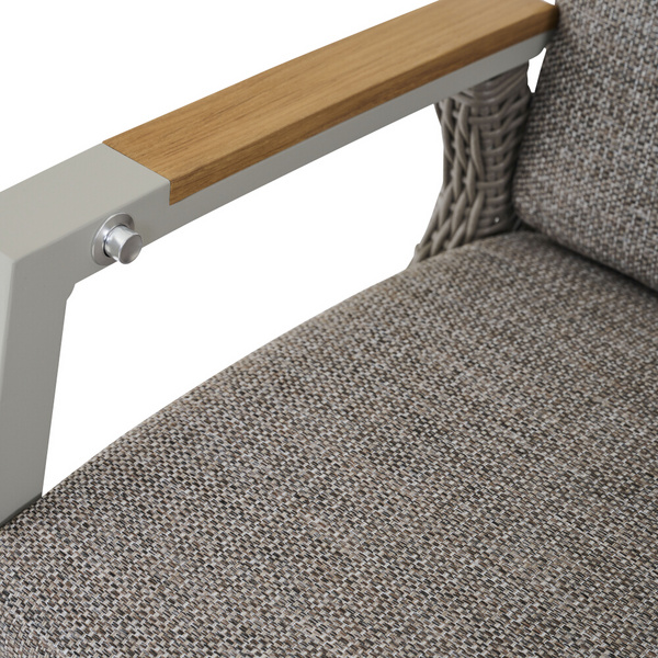 CORIDO Move Sessel matt seidengrau/taupe Teak FSC® Gest. Alu