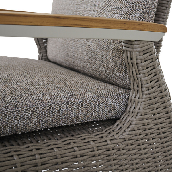 CORIDO Move Sessel matt seidengrau/taupe Teak FSC® Gest. Alu