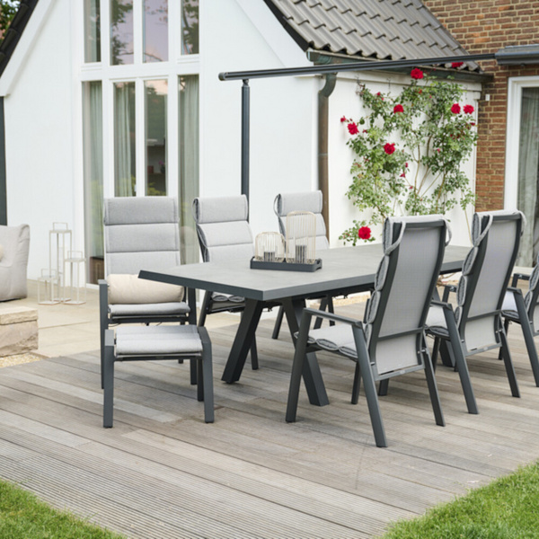 MALU Sesselauflage 123cm, Farbe elephant Polyester 190 g/m², 4 Stück