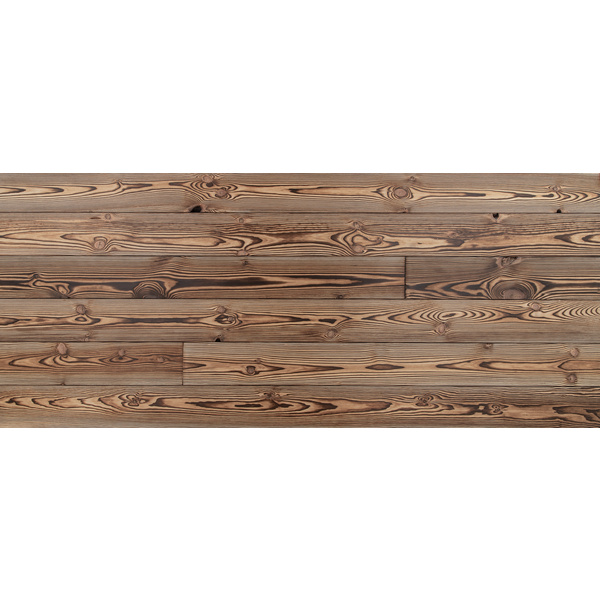 Wandverkleidung DekoWall Massiv Kiefer Carbon, gebürstet, geflämmt, geölt, Nut/Feder