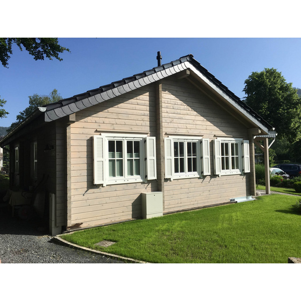 Blockhaus Sauerland Skand. Fichte Satteldach, Stärke: 94mm, 1049,50x749cm