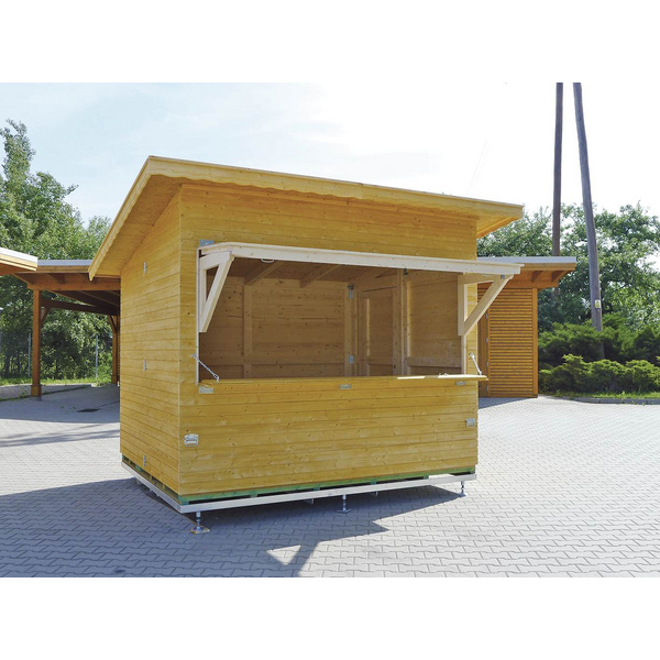 Modulhaus 123-Kiosk-P Skand. Fichte Pultdach, Stärke: 19mm, 300x250cm
