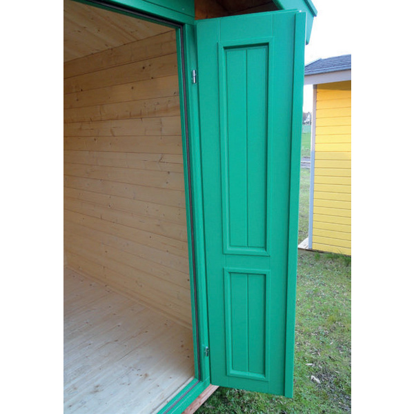 Blockhaus inkl. Holzlege TS-H28-1934 Skand. Fichte Satteldach, Stärke: 28mm, 190x340cm