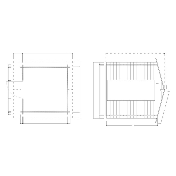 Blockhaus H28-2020-ET Skand. Fichte Satteldach, Stärke: 28mm, 200x200cm