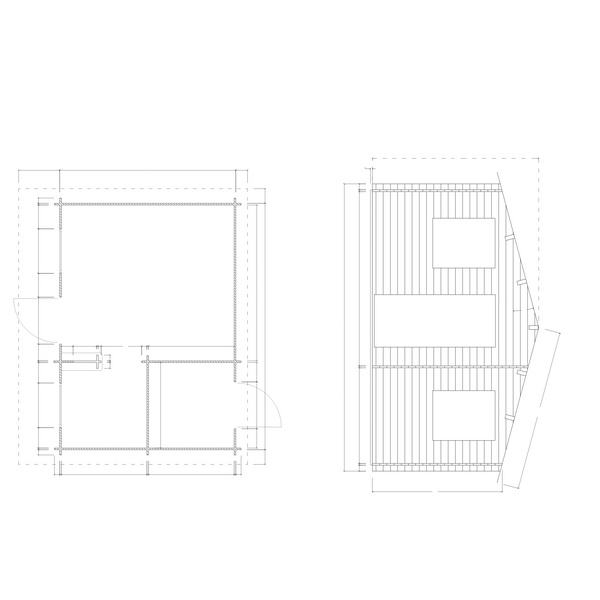 Blockhaus H28-4230-ET-EF Skand. Fichte Satteldach, Stärke: 28mm, 420x300cm