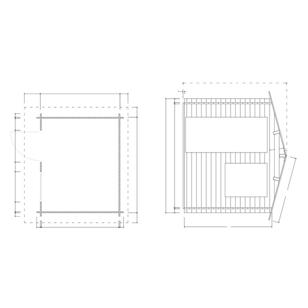 Blockhaus H28-2420-ET-EF Skand. Fichte Satteldach, Stärke: 28mm, 240x200cm
