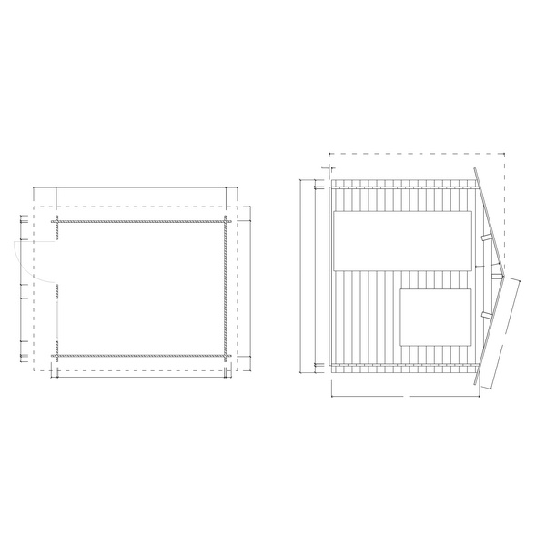 Blockhaus H28-2430-ET-EF Skand. Fichte Satteldach, Stärke: 28mm, 240x300cm