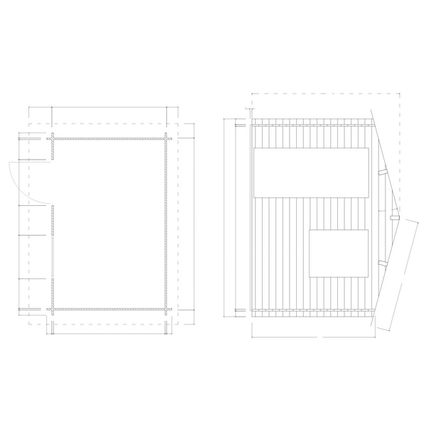 Blockhaus H28-3020-ET-EF Skand. Fichte Satteldach, Stärke: 28mm, 300x200cm