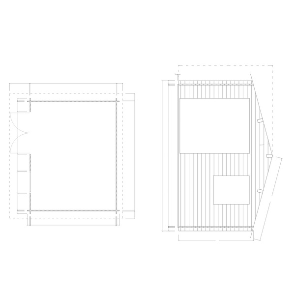 Blockhaus H28-3830-DT-EF Skand. Fichte Satteldach, Stärke: 28mm, 380x300cm