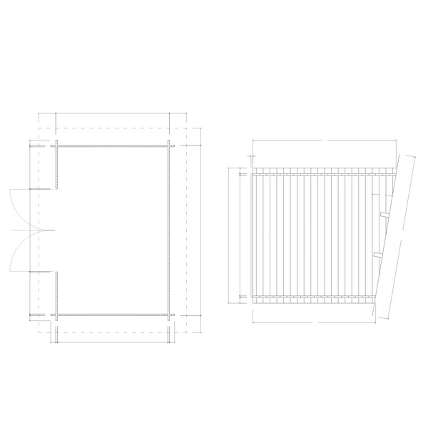 Blockhaus H28-3020P-DT Skand. Fichte Pultdach, Stärke: 28mm, 300x200cm