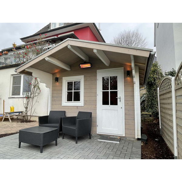 Blockhaus H45-3030-ET-EF Skand. Fichte Satteldach, Stärke: 45mm, 300x300cm