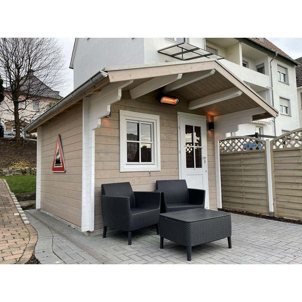 Blockhaus H45-3030-ET-EF Skand. Fichte Satteldach, Stärke: 45mm, 300x300cm