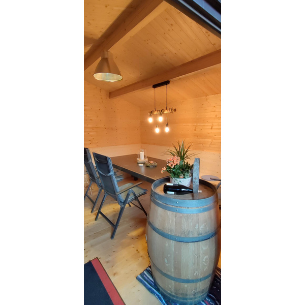 Blockhaus H45-3939-DT-EF Skand. Fichte Satteldach, Stärke: 45mm, 390x390cm