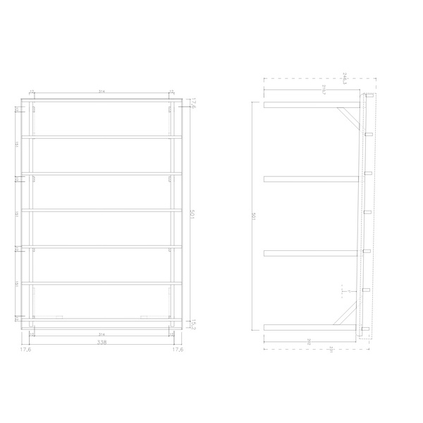 Carport CPF-3854 Skand. Fichte Flachdach 338x501cm