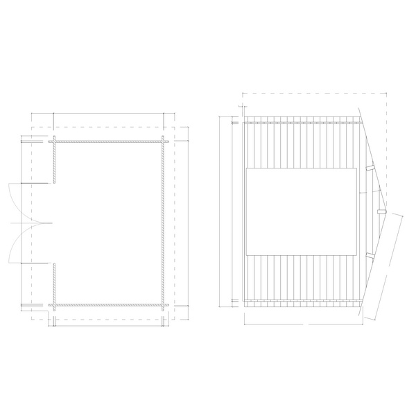 Blockhaus H28-3020-DT Skand. Fichte Satteldach, Stärke: 28mm, 300x200cm