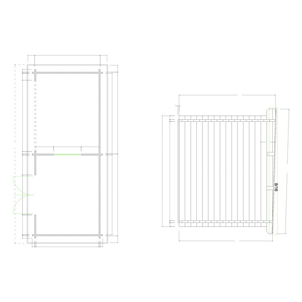 Blockhaus H45-3024F-DT-EF Skand. Fichte Flachdach, Stärke: 45mm, 300x240cm