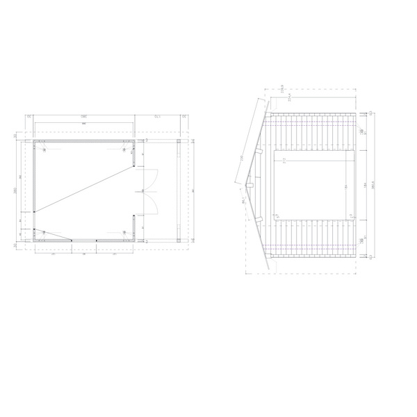 Blockhaus Tiroler Schloß Steiermark Skand. Fichte Satteldach, Stärke: 70mm, 380x380cm