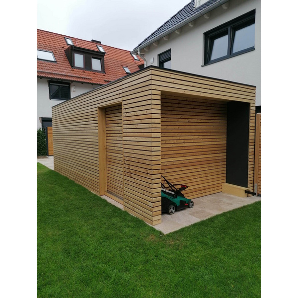 Gartenhaus Cara Easy Cubo 2966 F Skand. Fichte / Thermoholz Flachdach, Stärke: 25mm, 290x660cm