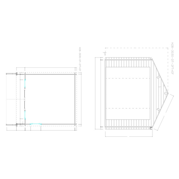 Blockhaus H28-3030-DT-2FT-EF Skand. Fichte Satteldach, Stärke: 28mm, 300x300cm