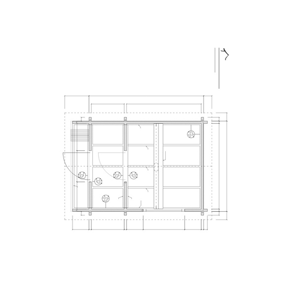 Saunablockhaus H58-2227+40VT-2ET-FF Skand. Fichte SD, Stärke: 58mm, 220x279cm