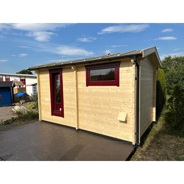 Saunablockhaus H58-2240-2ET-EF-FF Skand. Fichte SD, Stärke: 58mm, 220x400cm