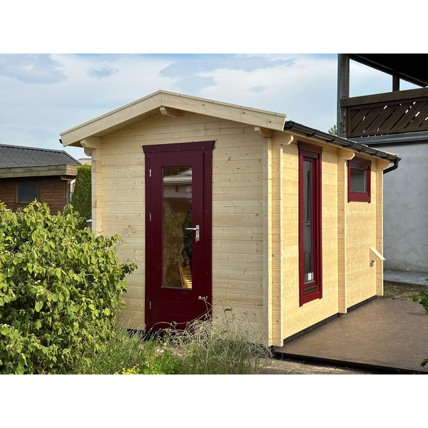 Saunablockhaus H58-2240-2ET-EF-FF Skand. Fichte SD, Stärke: 58mm, 220x400cm