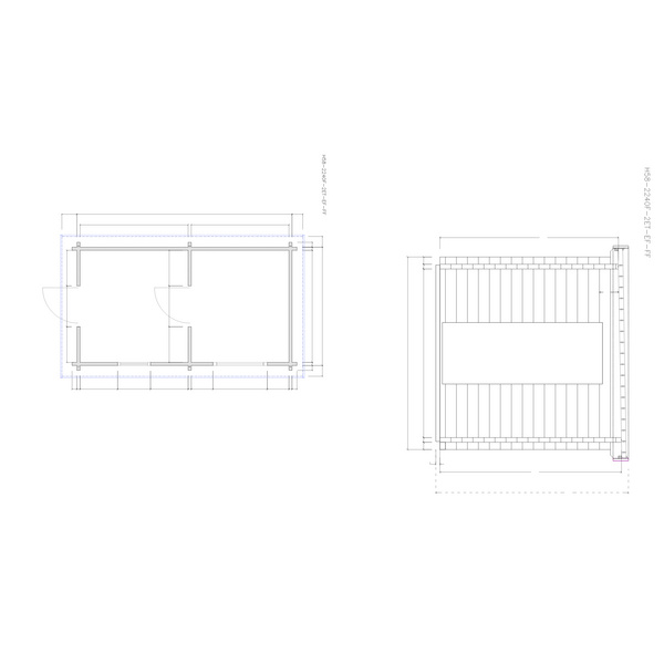 Saunablockhaus H58-2240-2ET-EF-FF Skand. Fichte SD, Stärke: 58mm, 220x400cm