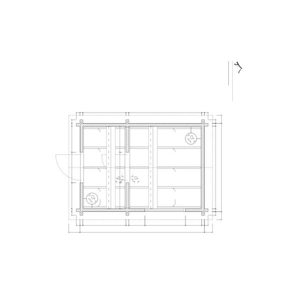 Saunablockhaus H70-2231-2ET-FF Skand. Fichte SD, Stärke: 70mm, 220x310cm