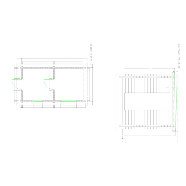 Saunablockhaus H70-2240F-2ET-EF-FF Skand. Fichte FD, Stärke: 70mm, 220x400cm