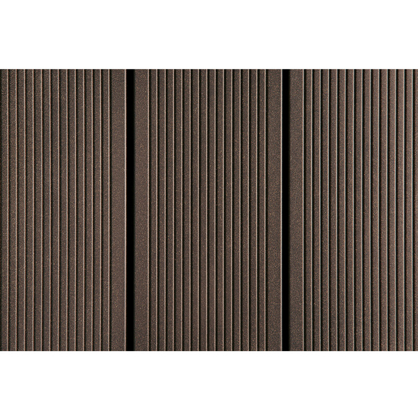 Terrassendiele WPC massiv Schwarzbraun einseitig Holzstruktur, einseitig fein geriffelt, längsseitige Nut, DIE KERNIGE - 21 x 140 mm