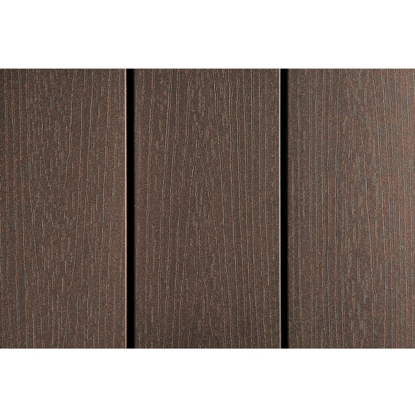 Terrassendiele WPC massiv Schwarzbraun einseitig Holzstruktur, einseitig fein geriffelt, längsseitige Nut, DIE KERNIGE - 21 x 140 mm