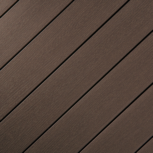 Terrassendiele WPC massiv Schwarzbraun einseitig Holzstruktur, einseitig fein geriffelt, längsseitige Nut, DIE KERNIGE - 21 x 140 mm