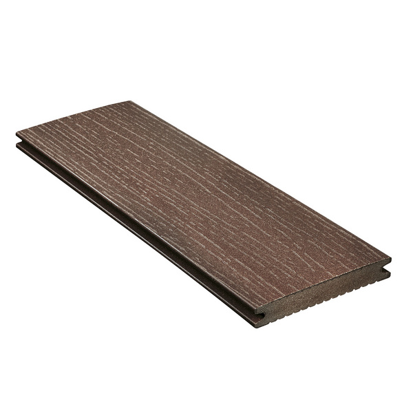 Terrassendiele WPC massiv Schwarzbraun einseitig Holzstruktur, einseitig fein geriffelt, längsseitige Nut, DIE KERNIGE - 21 x 140 mm