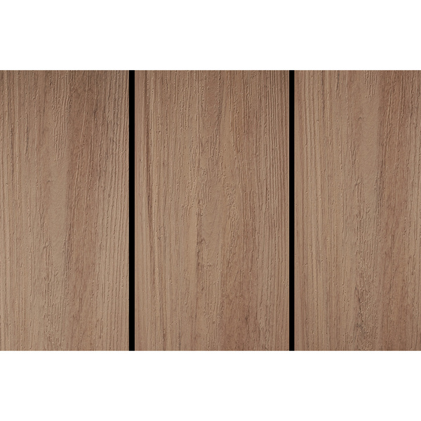 Terrassendiele WPC massiv Kalifornische Eiche einseitig Holzstruktur, längsseitige Nut, PIAZZA MONDO - 21 x 140 mm