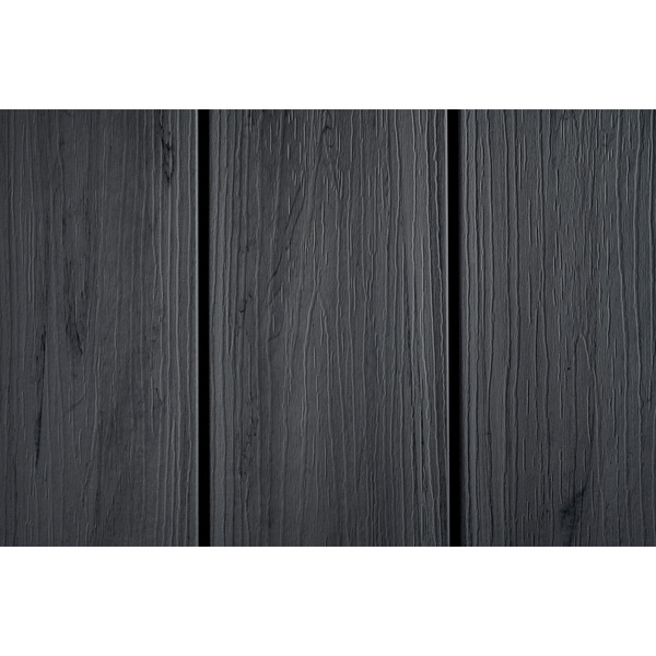 Terrassendiele WPC massiv Ebenholz einseitig Holzstruktur, längsseitige Nut, Piazza Prima - 19 x 140 mm