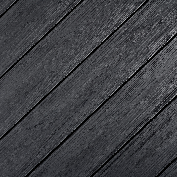 Terrassendiele WPC massiv Ebenholz einseitig Holzstruktur, längsseitige Nut, Piazza Prima - 19 x 140 mm