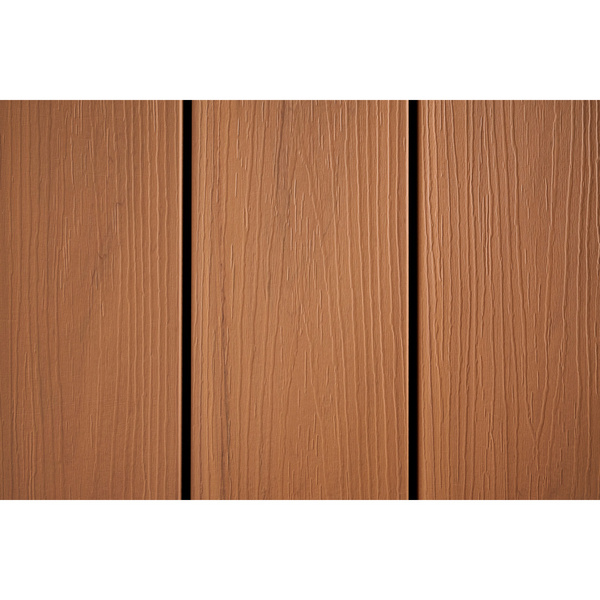Terrassendiele WPC massiv Königsulme einseitig Holzstruktur, längsseitige Nut, Piazza Prima - 19 x 140 mm