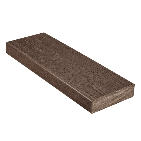 Terrassendiele WPC massiv Schwarzbraun einseitig Holzstruktur, einseitig geriffelt, DIE STARKE - 38 x 140 mm