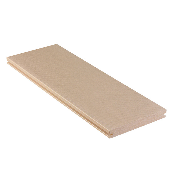 Terrassendiele WPC massiv Leinen einseitig Holzstruktur, einseitig glatt, längsseitige Nut, DIE URBANE FLAIR - 21 x 162 mm