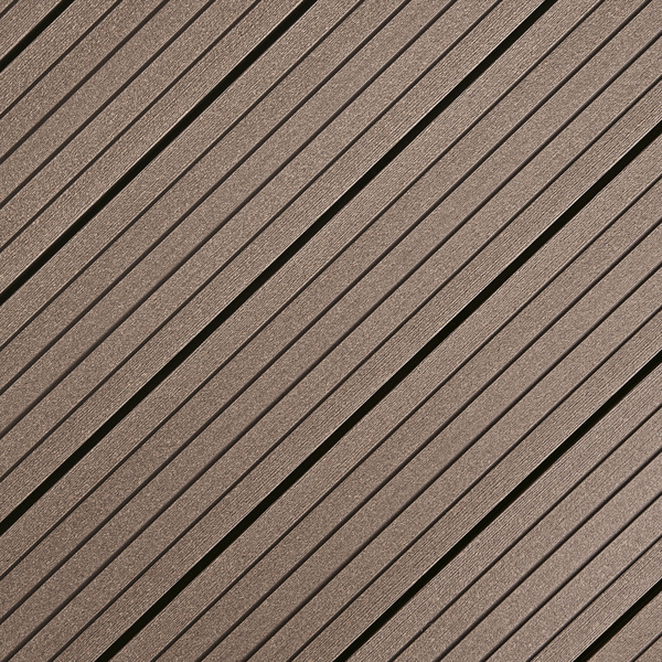 Terrassendiele WPC Hohlkammer Schwarzbraun einseitig genutet, einseitig geriffelt, längsseitige Nut, DIE KOMPAKTE - 21 x 139 mm