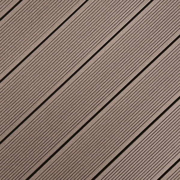 Terrassendiele WPC Hohlkammer Schwarzbraun einseitig genutet, einseitig geriffelt, längsseitige Nut, DIE KOMPAKTE - 21 x 139 mm