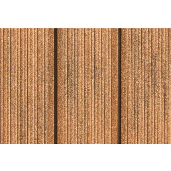 Terrassendiele WPC Hohlkammer Eichenbraun einseitig genutet, einseitig geriffelt, längsseitige Nut, DIE KOMPAKTE plus - 21 x 140 mm