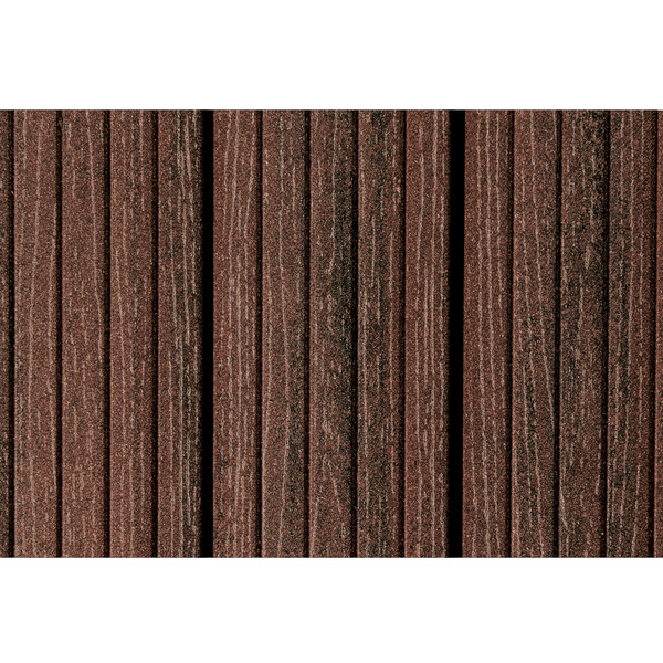 Terrassendiele WPC Hohlkammer Kastanienbraun einseitig genutet, einseitig geriffelt, längsseitige Nut, DIE KOMPAKTE plus - 21 x 140 mm