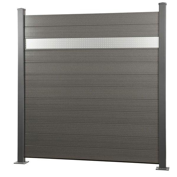 Fenstermodul Edelstahl, 1-fach Titangrau 1 Fenstermodul, 1 Adapterprofil