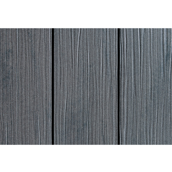 Terrassendiele WPC massiv Basaltgrau einseitig Holzstruktur, einseitig glatt, längsseitige Nut, DIE EXKLUSIVE - 21 x 140 mm