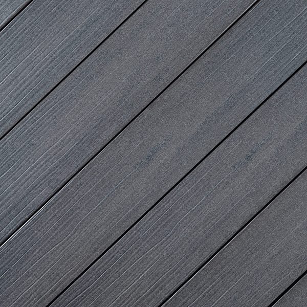 Terrassendiele WPC massiv Basaltgrau einseitig Holzstruktur, einseitig glatt, längsseitige Nut, DIE EXKLUSIVE - 21 x 140 mm