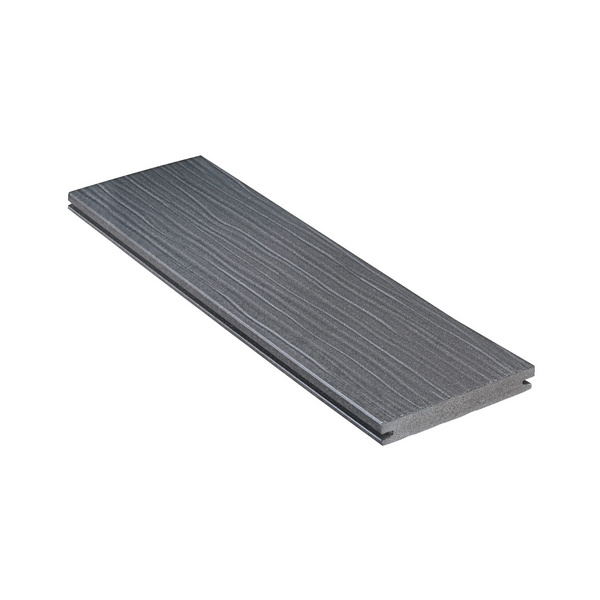 Terrassendiele WPC massiv Basaltgrau einseitig Holzstruktur, einseitig glatt, längsseitige Nut, DIE EXKLUSIVE - 21 x 140 mm