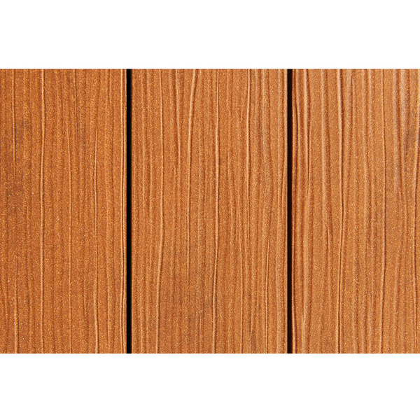 Terrassendiele WPC massiv Bernsteinbraun einseitig Holzstruktur, einseitig glatt, längsseitige Nut, DIE EXKLUSIVE - 21 x 140 mm