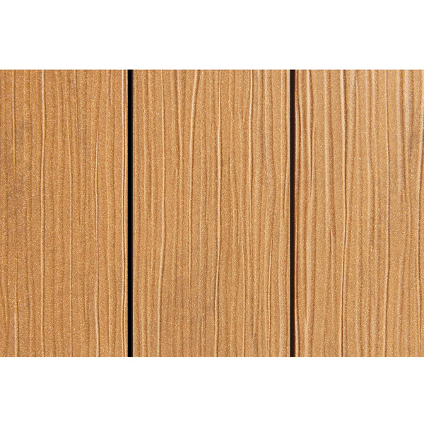 Terrassendiele WPC massiv Eichenbraun einseitig Holzstruktur, einseitig glatt, längsseitige Nut, DIE EXKLUSIVE - 21 x 140 mm