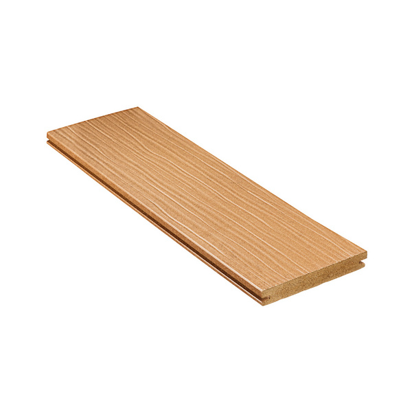 Terrassendiele WPC massiv Eichenbraun einseitig Holzstruktur, einseitig glatt, längsseitige Nut, DIE EXKLUSIVE - 21 x 140 mm